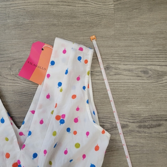 Vilagallo Women's Cotton Polka Dot Maxi Dress Size 36 - Picture 9 of 16